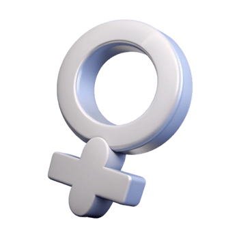 3D Render of Female Gender Symbol png