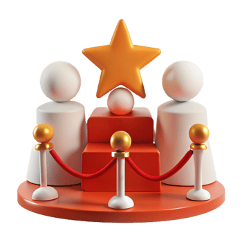 3D Illustration of Red Carpet with Gold Star Award png