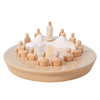 3D Render of People Listening to a Speaker png