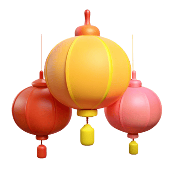 Colorful Hanging Lanterns Decoration png