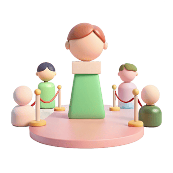 3D Render of People Surrounding a Platform png