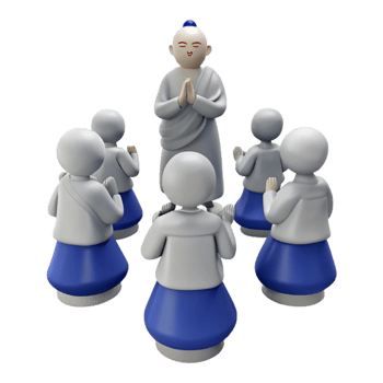 3D Render of a Group of People Praying png