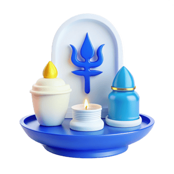 3D Render of a Blue and White Altar with a Trident png