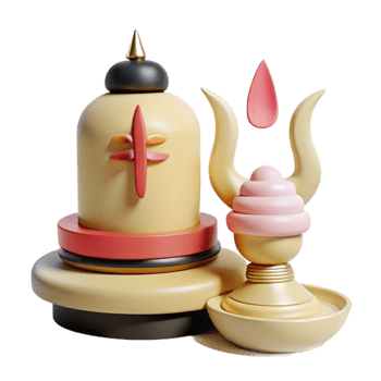 3D Render of a Shiva Linga and Trishul png
