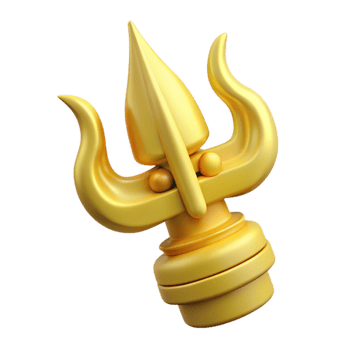 3D Rendered Golden Trishul - Hindu Symbol png