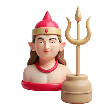 3D Render of a Hindu Deity Holding a Trident png