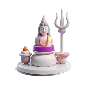 3D Render of Hindu Deity with Trident png