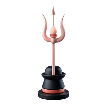 3D Render of a Pink Trishul on a Black Stand png