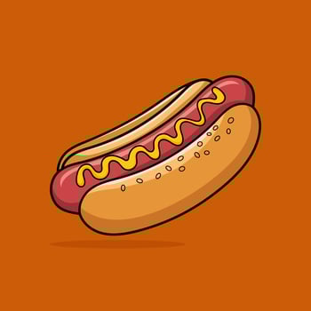 Hot dog icon. Colorful Hot Dog isolated on white background vector