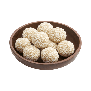 Traditional Indian Sweet Tilgul Laddu with Gud and Peanuts, Isolated on a Transparent Background for Seasonal Promotions. png