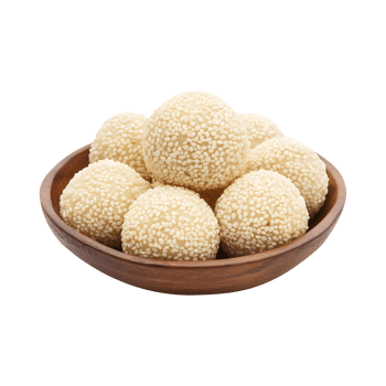 Tilgul Laddu or Safed Til Ki Laddo for Makar Sankranti, Isolated on a Transparent Background for Product Covers and Seasonal Marketing Banners. png