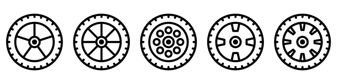 Four gears with different shapes on a white background vector