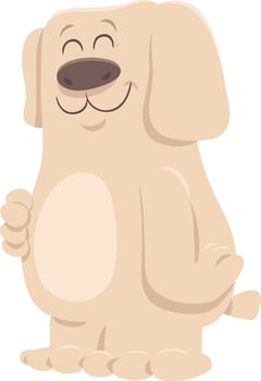 funny cartoon beige dog animal character vector