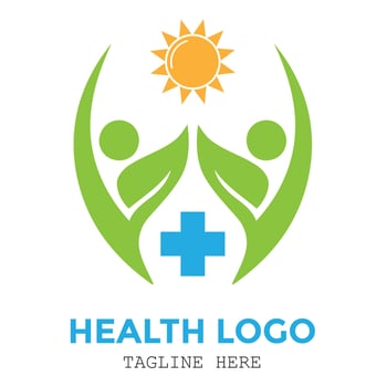 Minimalist safe healthcare medical business logo design vector
