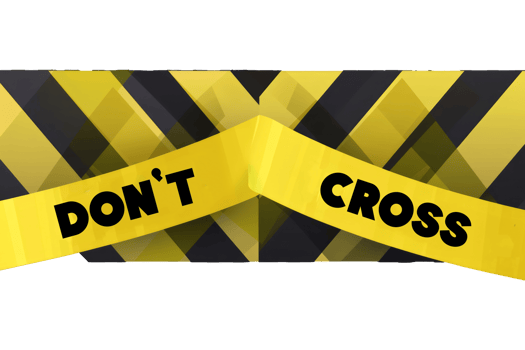 Don't Cross Tape with Black and Yellow Stripes png
