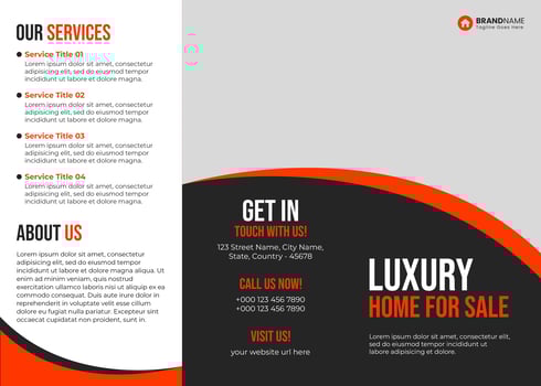modern real estate business trifold brochure design template psd