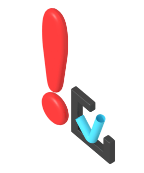 3D Warning Sign with Checkmark Illustration png