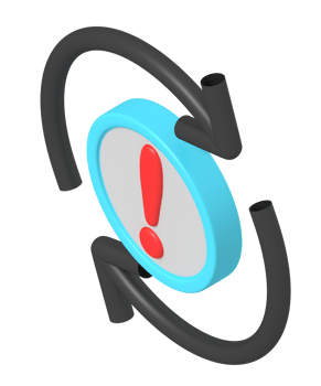 3D Warning Sign with Circular Arrows png