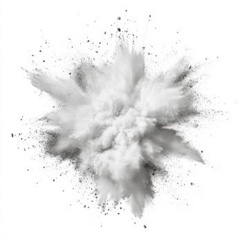 Pulverized transparent powder explosion isolated on a transparent background, transparent powder pulver explosion isolated on transparent background png