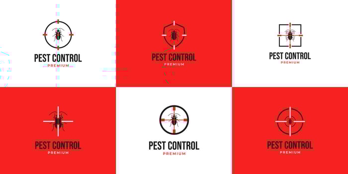 Set of pest control cockroach logo design template collection illustration idea vector
