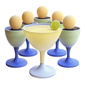 Surrounded by Empty Glasses, a Single Cocktail Stands Out with a Lime Wedge png