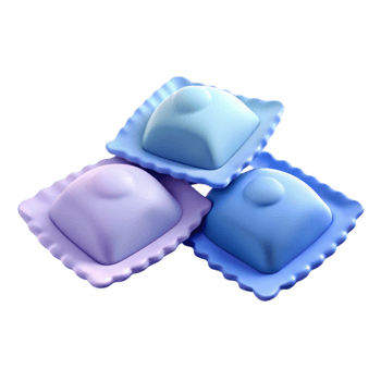 3D Rendered Blue and Purple Pillows png