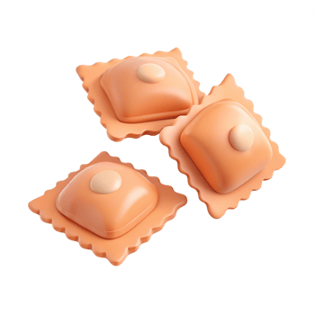 Three Delicious Ravioli with a Creamy Filling png