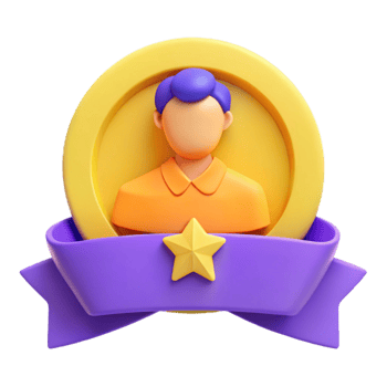 3D Render of an Award with a Star and a Profile Icon png