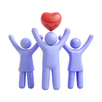 Three Stick Figures Rejoicing Together With Heart png