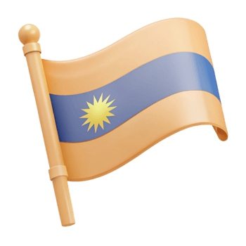 Waving Flag with Blue Stripe and Yellow Star png