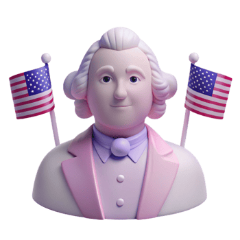 3D Render of a Patriotic Figure with American Flags png