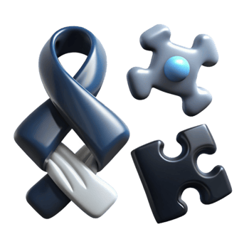 Blue Ribbon and Puzzle Pieces A Symbol of Support and Unity png