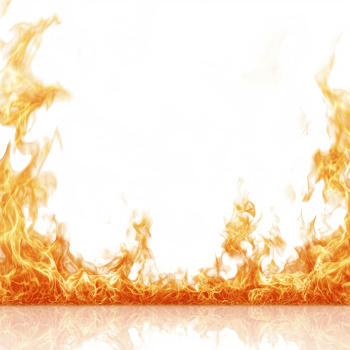 Bright orange flames rise from the bottom edge against a clean transparent background, creating a striking visual contrast, Flames at the Bottom Frame, Isolated on transparent background png