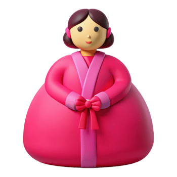 3D Illustration of a Woman in a Pink Robe png