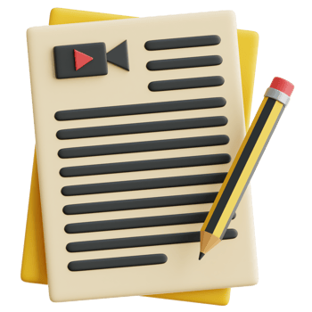 Movie Script 3d Illustration png