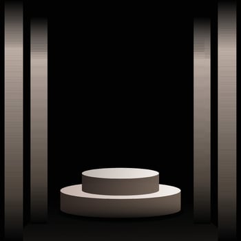 Elegant Luxury Podium on Dark Background with Golden Highlights vector