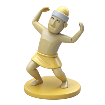 3D Render of a Tribal Figure in a Dancing Pose png