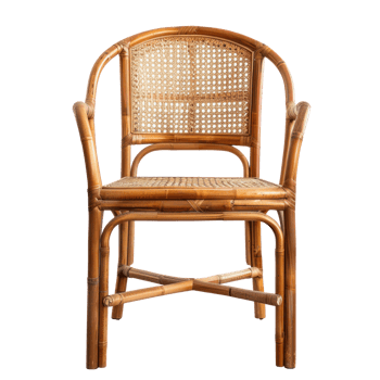 Cane Chair front view full length isolate on transparency background png