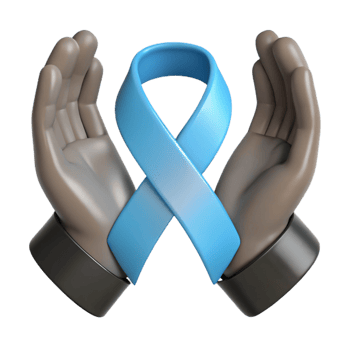 Hands Holding a Blue Ribbon A Symbol of Support png
