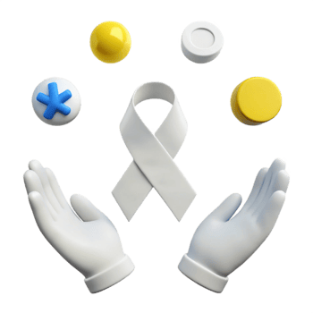 White Ribbon, Symbol of Support and Awareness png