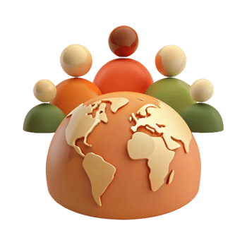 Global Connections A 3D Illustration of People and the World png