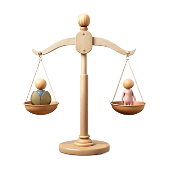Balance Scale with Two Figures png