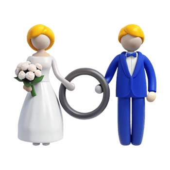 Couple Holding Ring Illustration png
