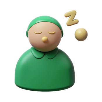 3D Render of a Sleeping Cartoon Character png