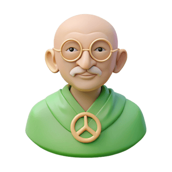 3D Cartoon Illustration of a Wise Old Man with Glasses and a Peace Sign png