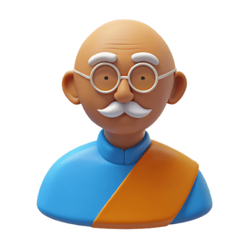 3D Render of a Senior Man with a Mustache and Glasses png