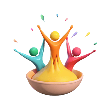 Colorful Figures Celebrating Togetherness png