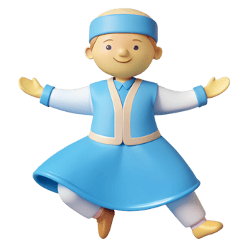 3D Cartoon Illustration of a Person in Traditional Clothing png