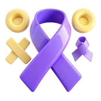 Purple Ribbon Awareness Symbol of Support and Unity png