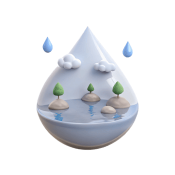 Water Drop with Clouds and Trees png